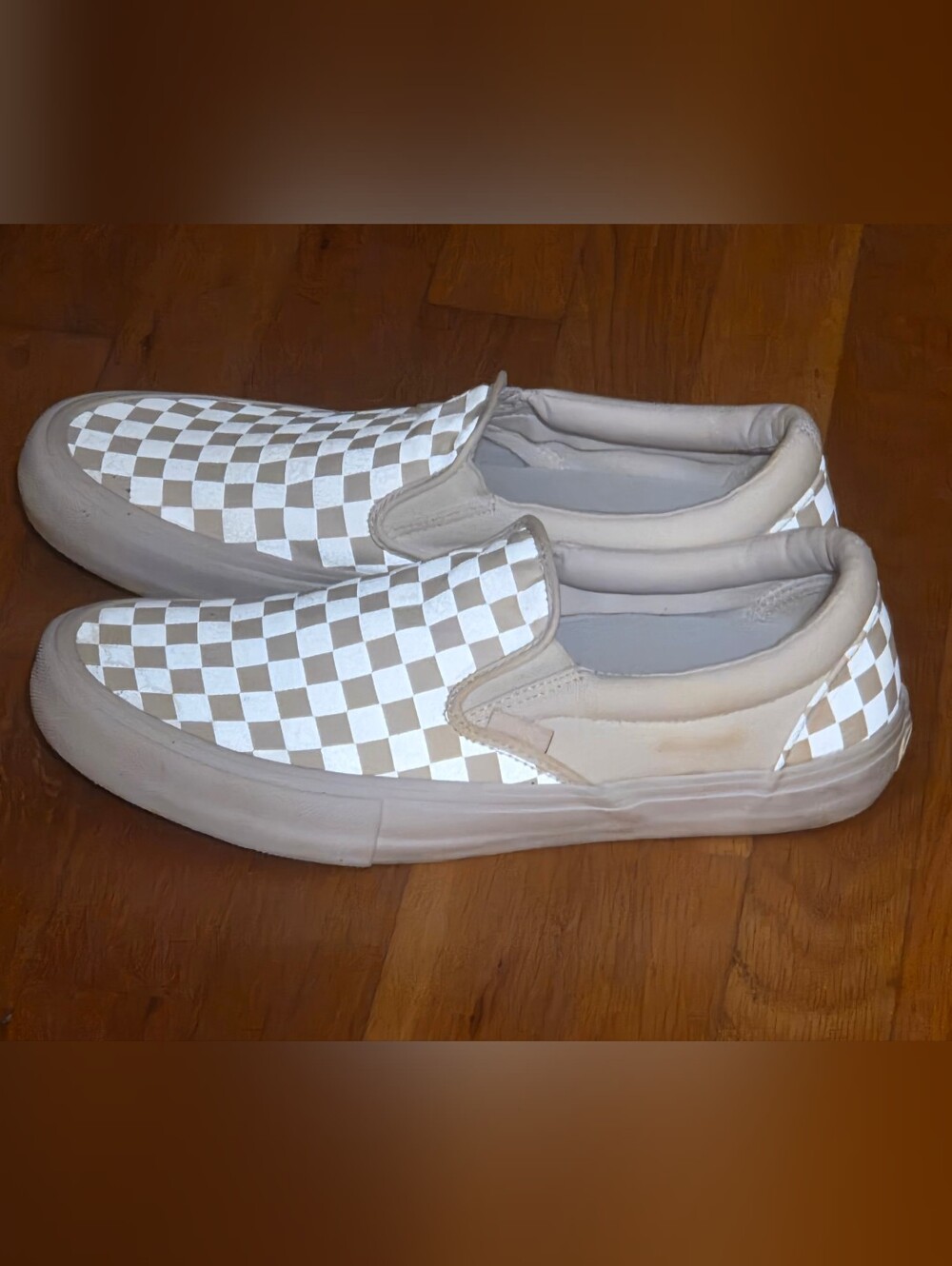 Vans Pro Reflective Checkerboard Slip-On Loafers - White Size 12 Mens